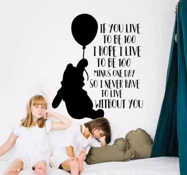Winnie the Pooh one Hundred Quote Wall Sticker - TenStickers
