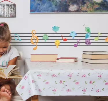 Music Page with Notes Wall Sticker - TenStickers