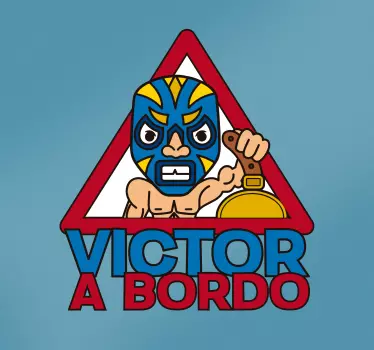 Customizable wrestling mask baby in car decal - TenStickers