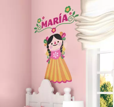customizable Mexican doll wall sticker - TenStickers