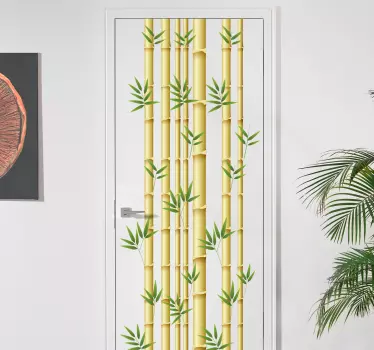 Bamboo Door Sticker - TenStickers