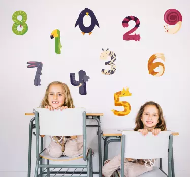 Numbers with Animals Wall Sticker - TenStickers