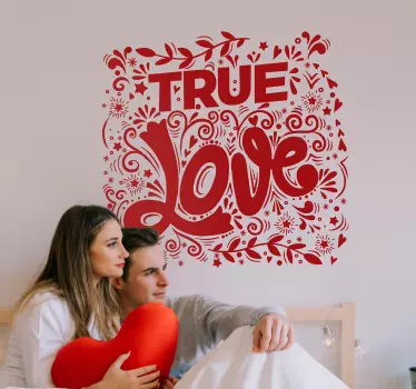 Origineller Aufkleber True Love Wandspruch - TenStickers