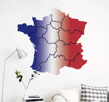 Stickers Monde Carte des Provinces de France - TenStickers