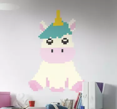 Pixel stil unicorn vægklistermærke - TenStickers