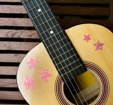 Stars Guitar Decorative Sticker - TenStickers