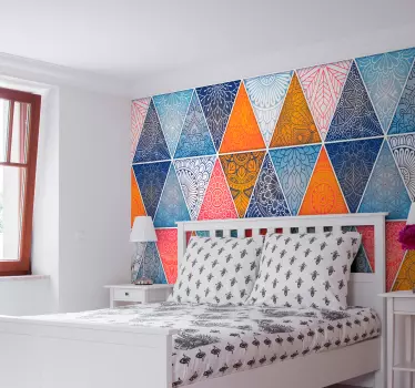 Mandala triangle pattern Wall Mural sticker - TenStickers