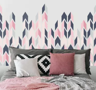 Abstract triangles headboard decal - TenStickers