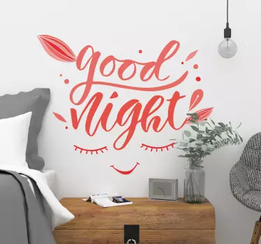 Good Night Wall Text Sticker - TenStickers