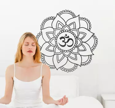 Mandala yoga shala muursticker - TenStickers