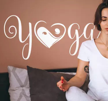 Yoga Yin Yang Herz Wandaufkleber - TenStickers