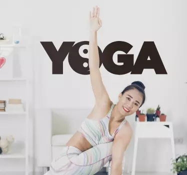 Yoga Ying Yang Text Wandaufkleber - TenStickers