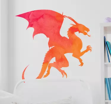 Sticker Chambre Enfant Silhouette de Dragon - TenStickers