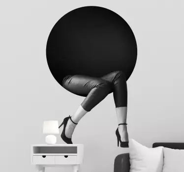 3D Circle and Legs Wall Sticker - TenStickers