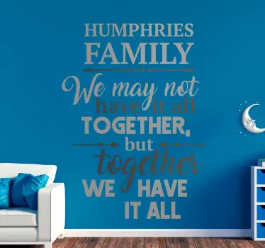 United Family Wall Text Sticker - TenStickers