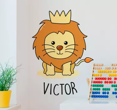Baby lion drawing wild animal decal - TenStickers