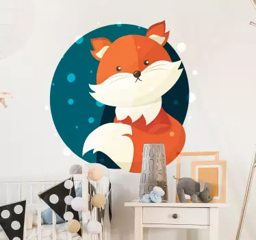 Ljubka lisica risanje nalepke divjih živali - TenStickers