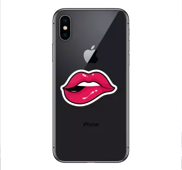 Lips Folded iPhone Case Sticker - TenStickers