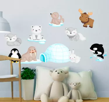 아이들을위한 북극 야생 동물 벽 스티커 - TenStickers