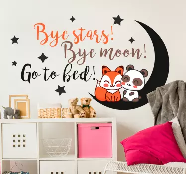 Bye Stars Bye Moon Bedroom Sticker - TenStickers