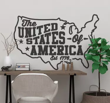 United States Landkarte Wandaufkleber - TenStickers