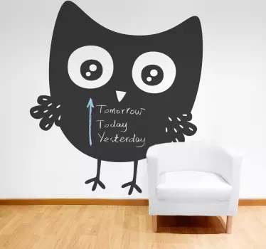 Owl Blackboard Sticker - TenStickers
