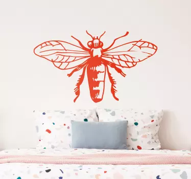 bee illustration insect sticker - TenStickers