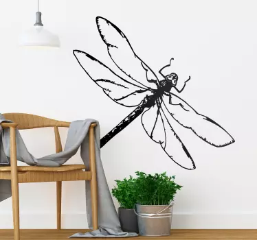 Dragonfly illustration insekt klistermærke - TenStickers
