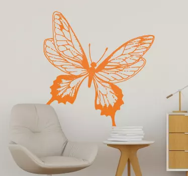 Butterfly Illustration insect sticker - TenStickers