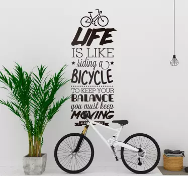 Life is like a Bicycle Text Sticker - TenStickers