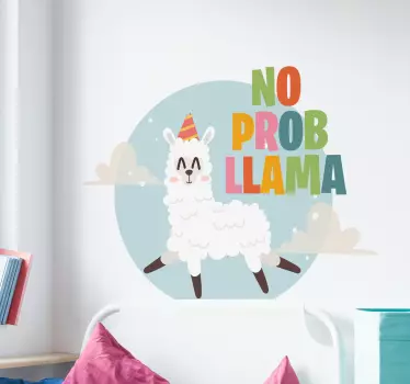No Prob-Llama text sticker - TenStickers