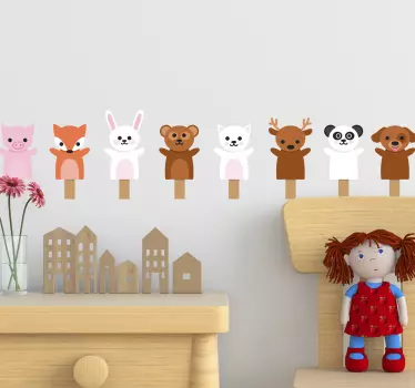 可爱的动物拥抱玩具家居墙贴 - TenStickers
