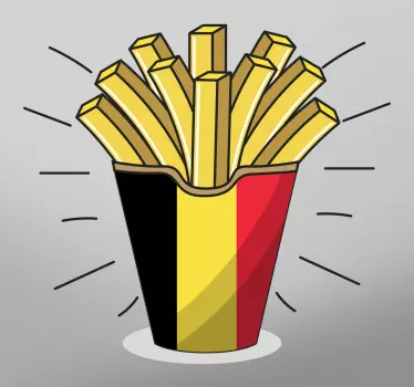 Muurstickers keuken Vlaamse friet - TenStickers
