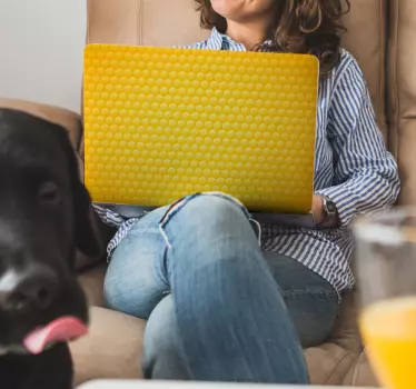 Laptop sticker gele rondjes - TenStickers
