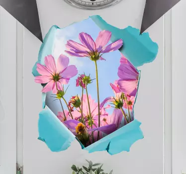 Fototapeta Kwiaty na ścianie 3D - TenStickers