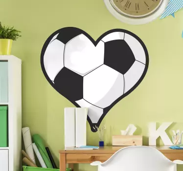 Hjerte fodbold væg klistermærke - TenStickers