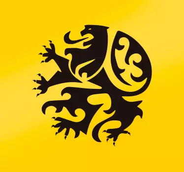 Muurstickers woonkamer Vlaamse leeuw logo - TenStickers