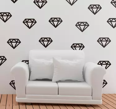 Muurstickers slaapkamer diamanten - TenStickers