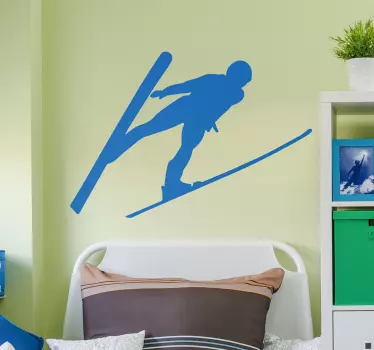 Skispringer Silhouette Sport Wandaufkleber - TenStickers