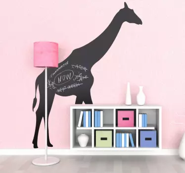 Giraffe Silhouette Blackboard Sticker - TenStickers