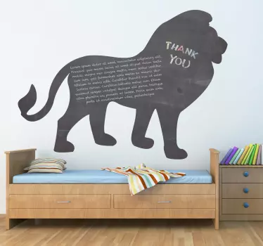 Lion Silhouette Blackboard Sticker - TenStickers