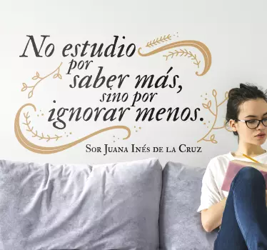 Vinilo frase célebre Sor Juana Inés - TenVinilo