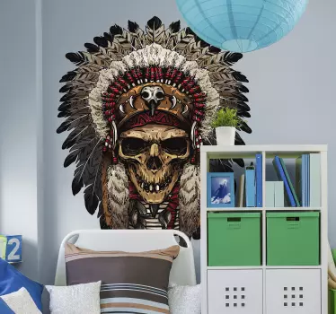 Apache Indian skull object wall decal - TenStickers