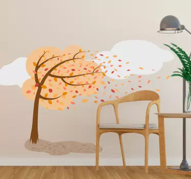 Autumn Drawings tree wall sticker - TenStickers