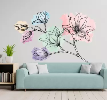 Magnolia for wall flower wall sticker - TenStickers