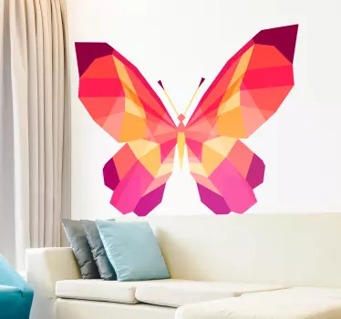 幾何学的な蝶動物壁ステッカー - TENSTICKERS