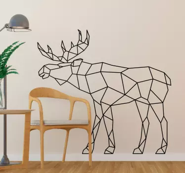 Geometric Moose animal wall sticker - TenStickers