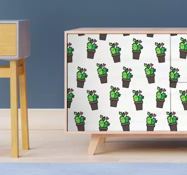 Cactus pattern furniture sticker - TenStickers