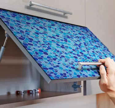 Autocolante para móveis de mosaico de tons de azul - TenStickers