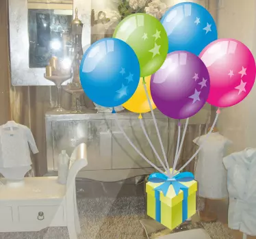 Wandtattoo Geschenk und Luftballons - TenStickers